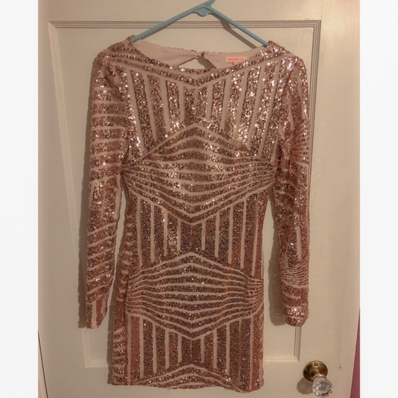 lushfox Dresses & Skirts - Rose gold sequin dress